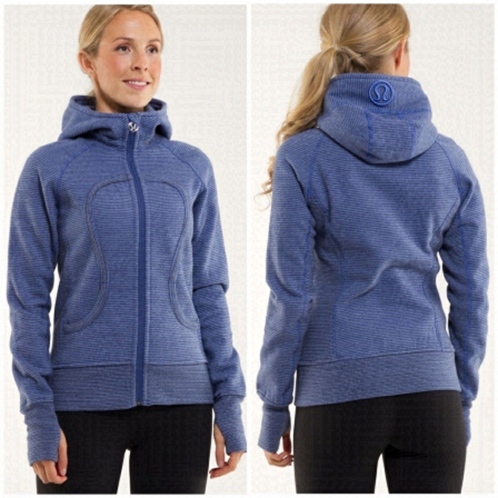 Lululemon Blue Microstripe Rocksteady Gradient Wee Stripe Active Scuba Hoodie